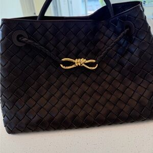 Elegant Black Woven Tote Bag